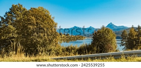 Alpine summer view near Weissensee, Fuessen, Ostallgaeu, Bavaria, Germany Royalty-Free Stock Photo #2425539255