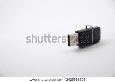 Black USB 16 GB Flash Disk Isolated On White Background