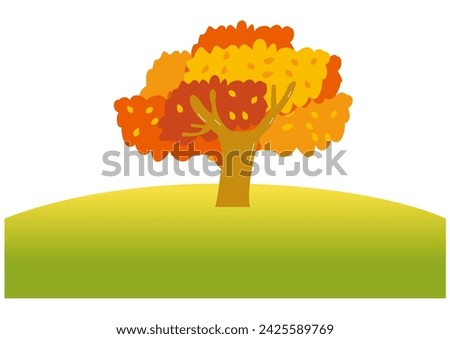 Tree grove in autumn leaves season