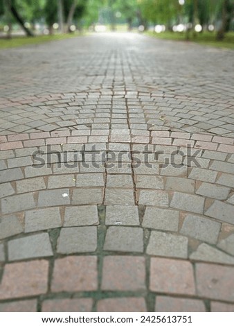 paving block for pedestrian in the park Royalty-Free Stock Photo #2425613751