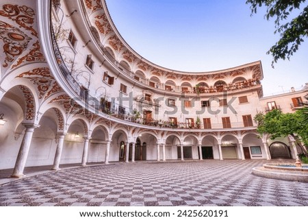 Picturesque Plaza del Cabildo Square in Seville, Spain  