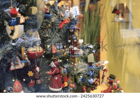 A Festive Display of Colorful Christmas Ornaments