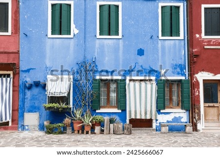 Murano and Burano island landscape. Venice region in Italy. Colorful carious home facades. Royalty-Free Stock Photo #2425666067