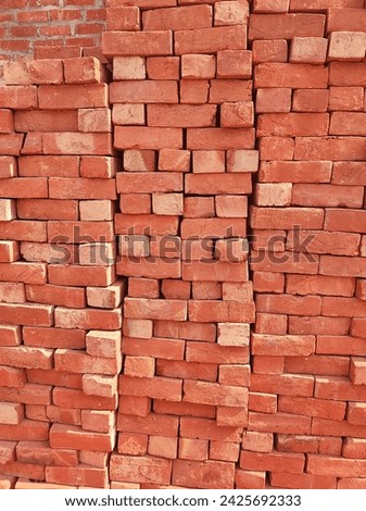 Away from stress, positive and impactful! This picture presents a valuable view of a line made with bricks.