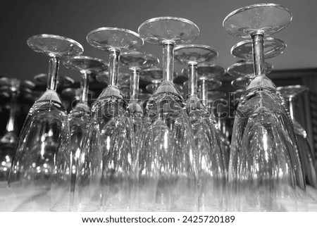 Champagne glasses, glasses for wedding guests, background, black and white color