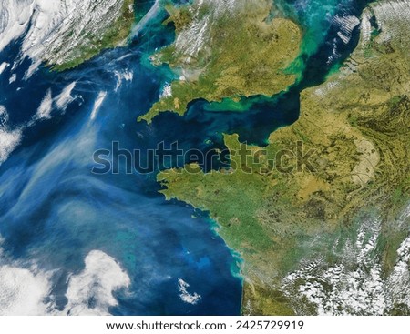 Pollution off France. Pollution off France. Elements of this image furnished by NASA.
