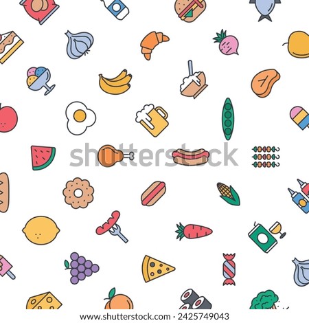 Vector Pattern with Halloween, Seamless Background.