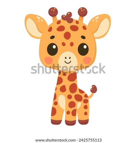 Cute giraffe. Vector baby illustration