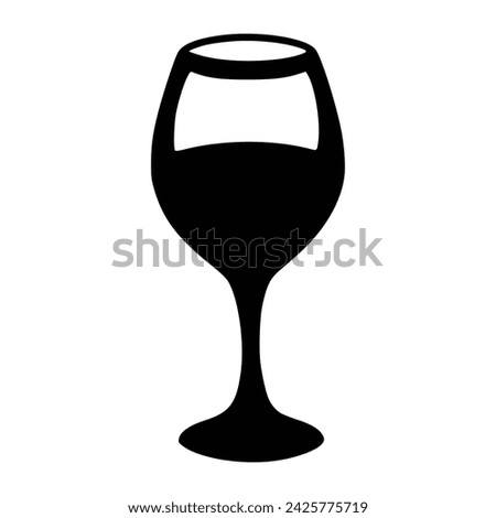 Black and white Vector illustration of a drinking glass, white background