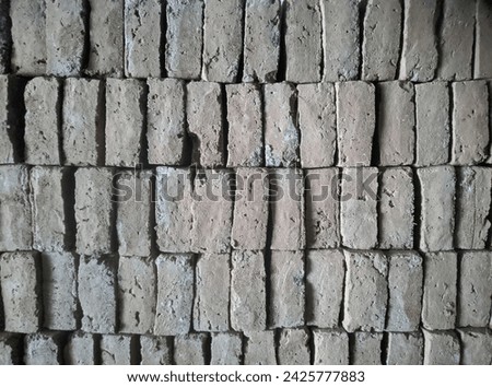 A pile of gray bricks