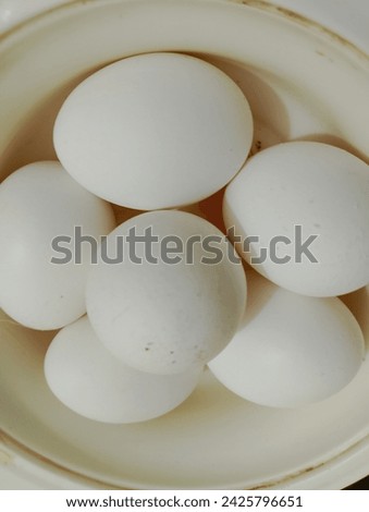 Beautiful eggs on table picture
