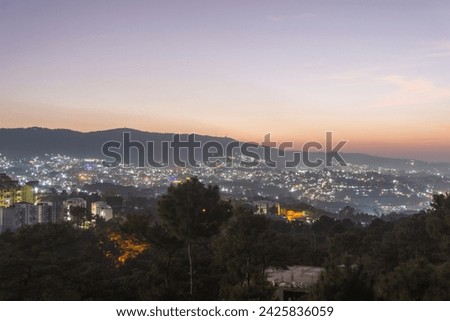 Sunset over Shillong City Meghalaya India