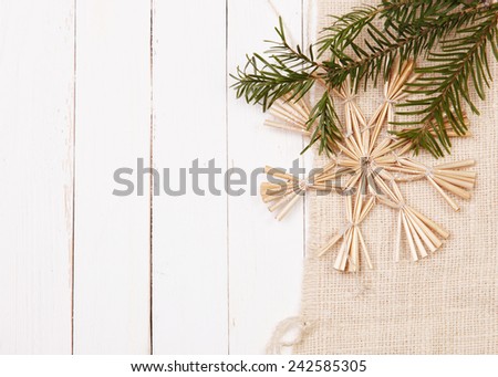 woven star on burlap background