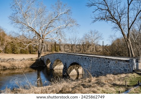 A Winter Afternoon at the Burnside Bridge, Antietam National Battlefield, Maryland USA Royalty-Free Stock Photo #2425862749
