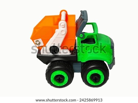 Children's car toy isolated on white background