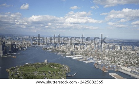 New York or New Jersey Skyline from Helicopter