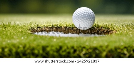 Golf Ball that finds itself in a Difficult Situation after the Shot that Every Golfer Knows Wallpaper Background Brainstorming Family Digital Art Magazine Poster Symbolimage Royalty-Free Stock Photo #2425921837