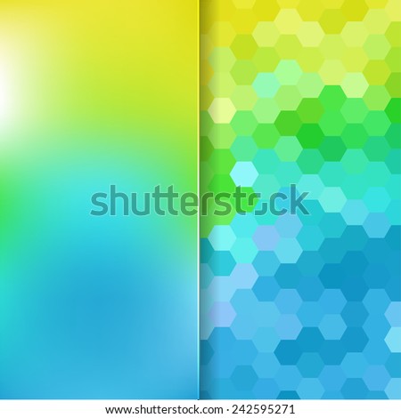 abstract background consisting of hexagons and matt glass