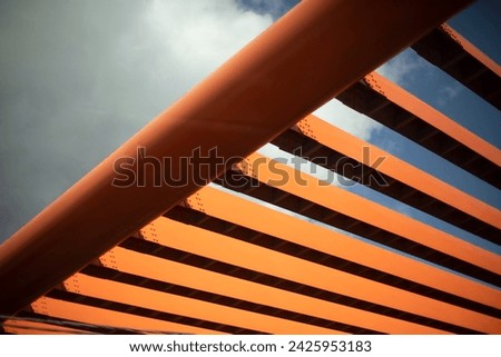 Architectural details. Steel beam. Repeating element. Royalty-Free Stock Photo #2425953183