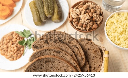 Unleavened bread with raisins. Food for Christians during Lent, Lenten foods.