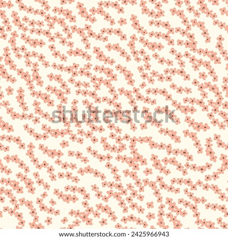Ditsy floral print. Cute seamless pattern with simple tiny flowers in style of rustic and cottage core. Vintage floral background. Botanical vector illustration Royalty-Free Stock Photo #2425966943