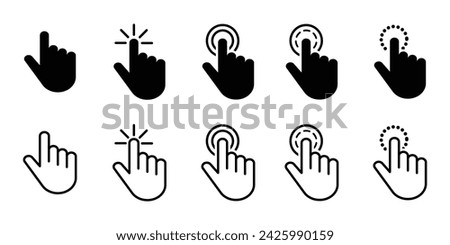 Clickable Cursor Icons: Pointer Mouse Cursor, Clicking Hand, Pointing Gestures