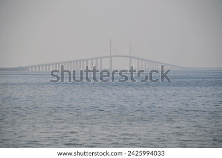 View of Skyway Bridge spanning Tampa Bay from rest stop
