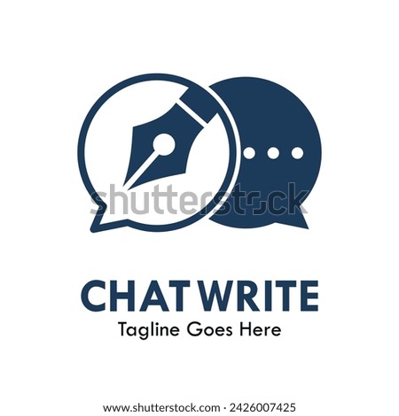 Chat write design logo template illustration