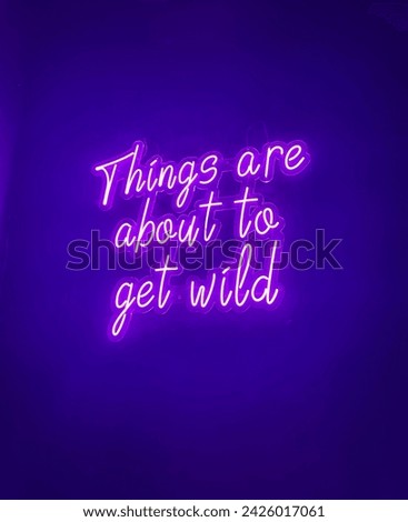 Neon Sign 'things are about to get wild'
