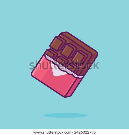 Chocolate bar cartoon vector illustration valentine concept icon isolated