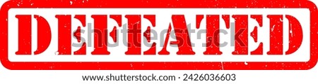 Red Defeated Rubber Stamp Grunge Texture Label Badge Sticker Vector EPS PNG Transparent No Background Clip Art Vector EPS PNG 
