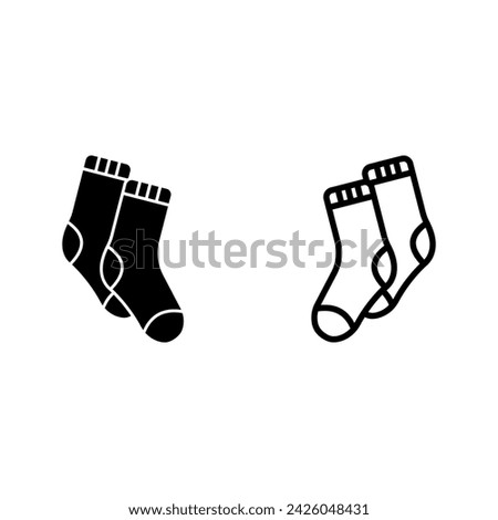 Socks outline icon color editable