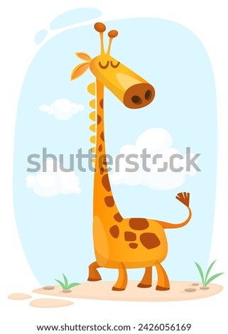 Funny giraffe cartoon design illustration. Great for package design or party decorationFunny giraffe cartoon design illustration. Great for package design or party decoration
