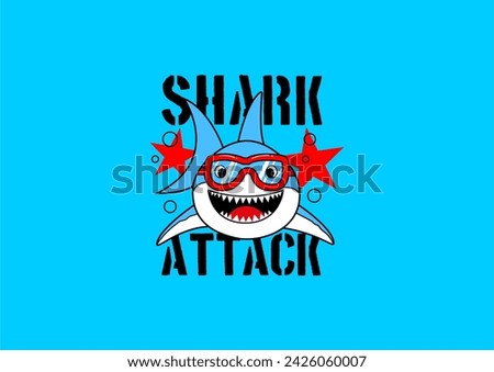 shark vector illustration for kids 