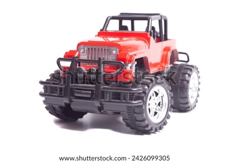 radio-controlled offroad 4x4 toy car isolated on white background.