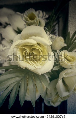 Detail of old and antique decorative flower bouquet