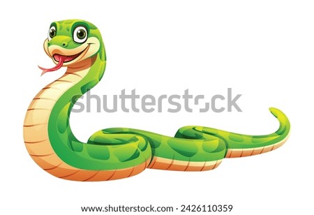 Snake cartoon vector illustration isolated on white background