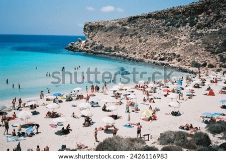 Beach pictures of the southern Italian island of Lampedusa