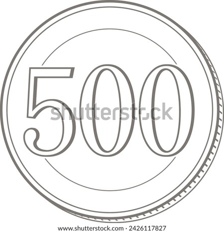 Simple Clip art of 500 yen coin