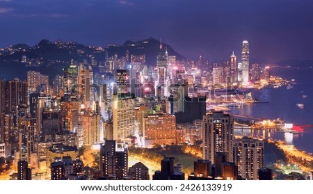 Hong Kong - Victoria harbour at night