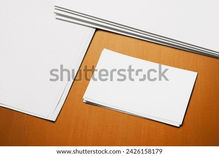 Blank business card with clipping paths abstract white background.