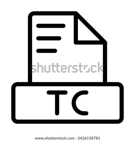 Clipping text file icon. Outline file extension. icons file format symbols. Vector illustration. 