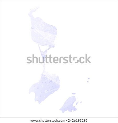 High detailed vector map. Saint Pierre and Miquelon. Watercolor style. Periwinkle color. Delicate lilac color. Pastel purple.