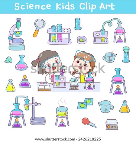 Set science kids clip art.