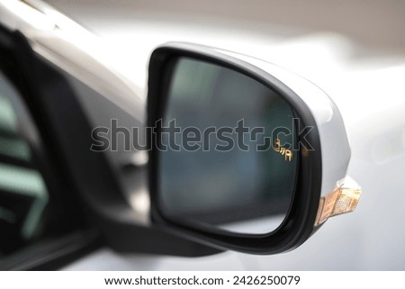 Blind spot assistant in the car. Driving assistance.