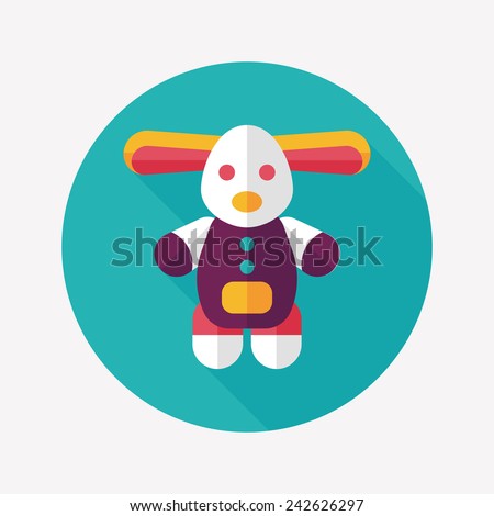 toy dog flat icon with long shadow,eps10