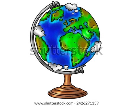 watercolor, design, clipart, mainland, life, landscape, isolated, illustration, green, globe, global, geography, europe, educational, education, east, earth, desk, cute, country, continent, clip art