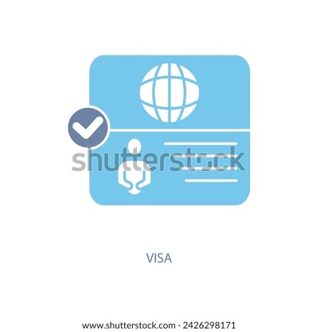 visa concept line icon. Simple element illustration. visa concept outline symbol design.