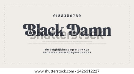 Black Damn Modern Bold Font. Sans Serif Font. Regular Italic Uppercase Lowercase Typography urban style alphabet fonts for fashion, sport, technology, digital, movie, logo design, vector illustration