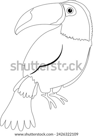 Vector illustration of the outline of a toucan. Great for coloring.